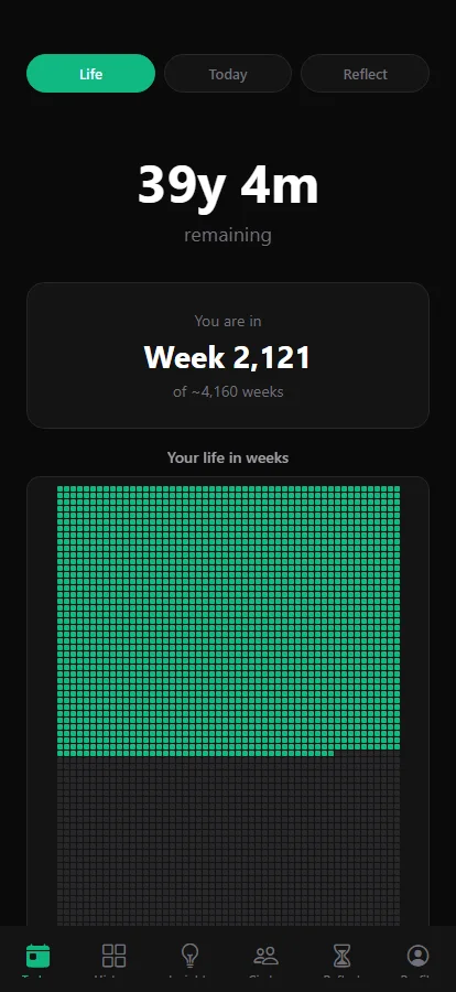 Year progress — život u sedmicama